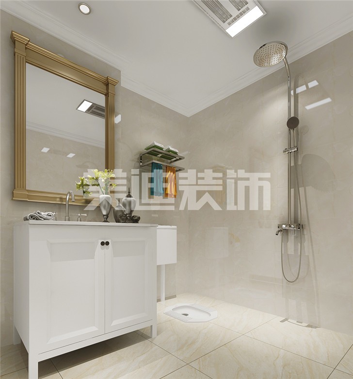 長沙120平歐式裝修案例-衛生間