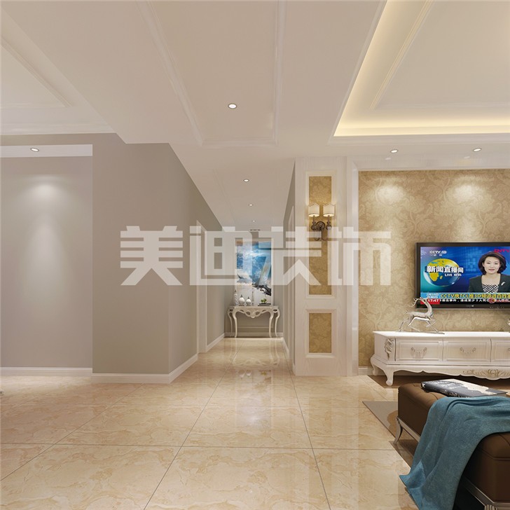 長沙120平歐式裝修案例-過道