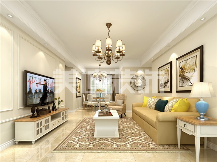 長沙中建信和城115平米裝修案例-客廳