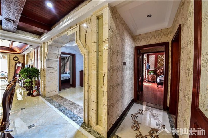 長沙洋湖公館復(fù)式裝修案例-過道