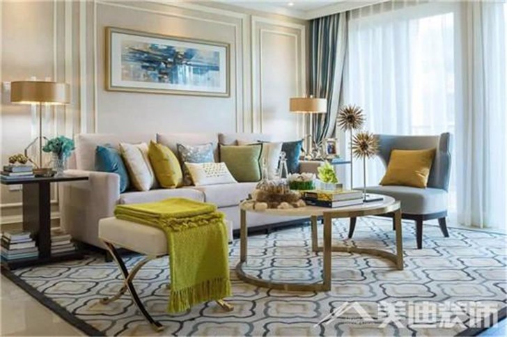 長沙西子花苑130平裝修案例-客廳