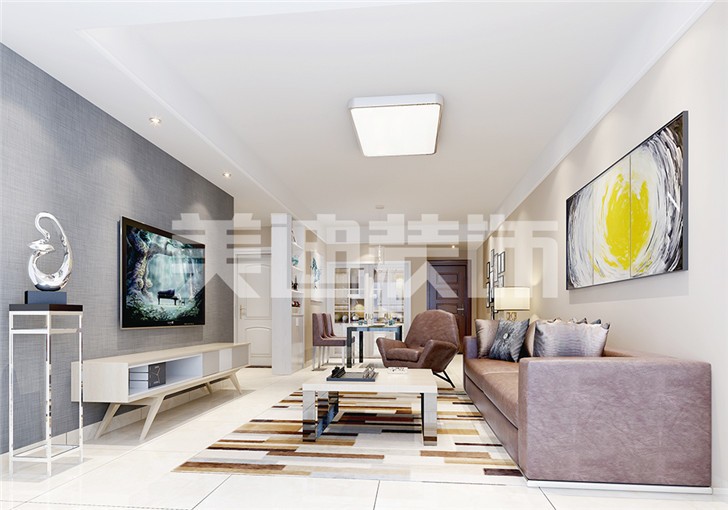 現代風85㎡整裝案例-客廳