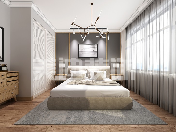 綠地海外灘北歐臥室裝修效果圖