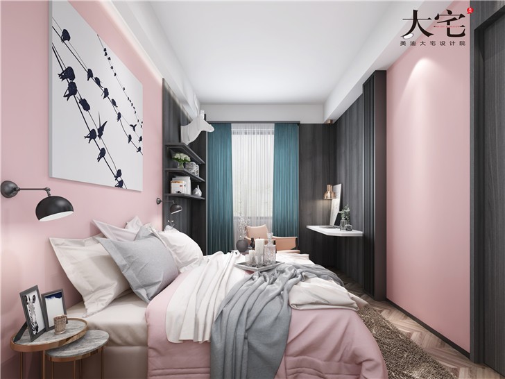 中海天鑒240平工業風平裝修案例圖—臥室