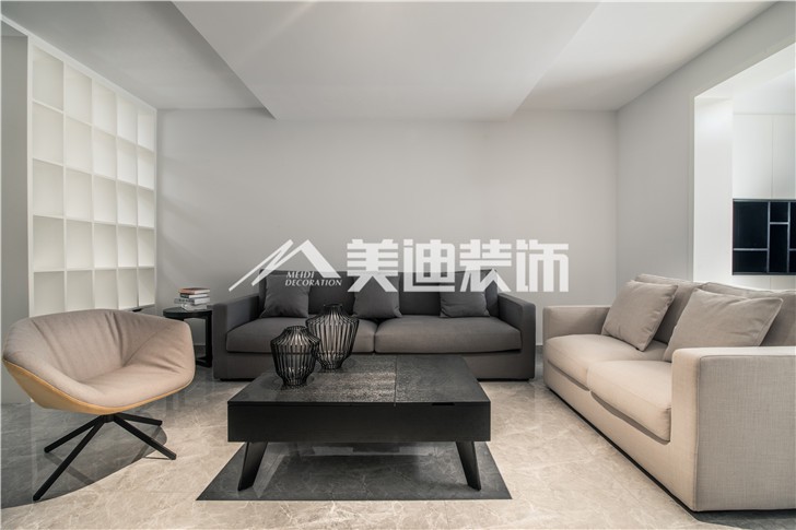 北辰三角洲現(xiàn)代簡(jiǎn)約風(fēng)裝修案例圖—客廳