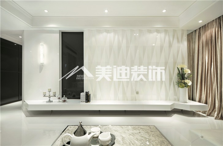 紅橡華園簡約現代風裝修案例圖—客廳