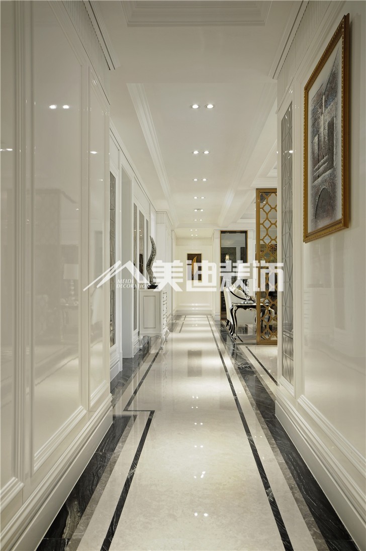 萬科里梅溪郡新奢古典裝修案例圖—過道