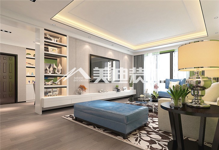 麗發新城現代風裝修案例圖—客廳