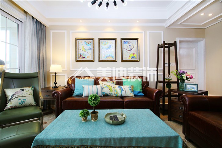 香樟公館美式風裝修案例圖—客廳