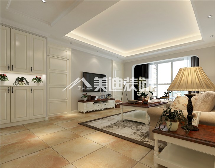 山水英倫簡歐風裝修案例圖—客廳