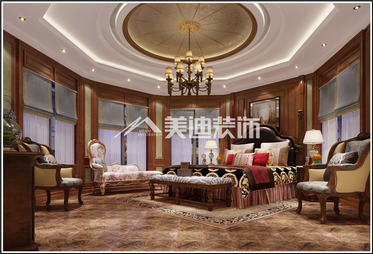 自建別墅歐式風裝修案例圖—臥室