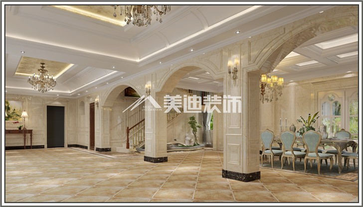 自建別墅歐式風裝修案例圖—過道