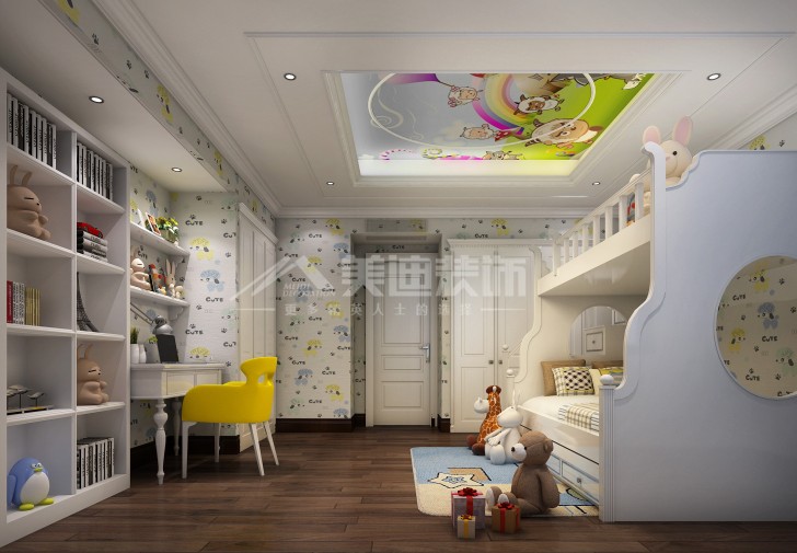 龍湖湘風原著300平簡歐裝修案例圖—小孩房