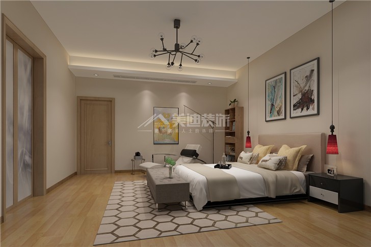 達美美立方簡歐風裝修案例圖—臥室