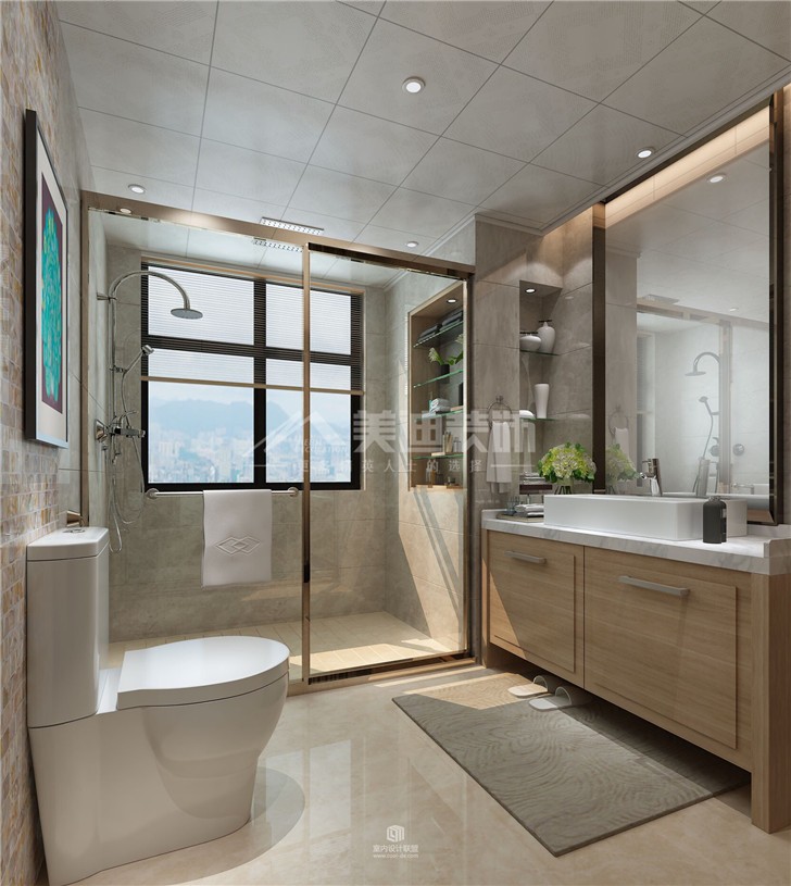 達美美立方簡歐風裝修案例圖—衛生間