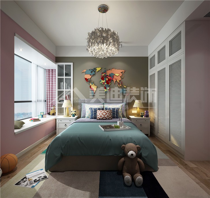 匯金城127平簡歐風裝修案例圖—小孩房