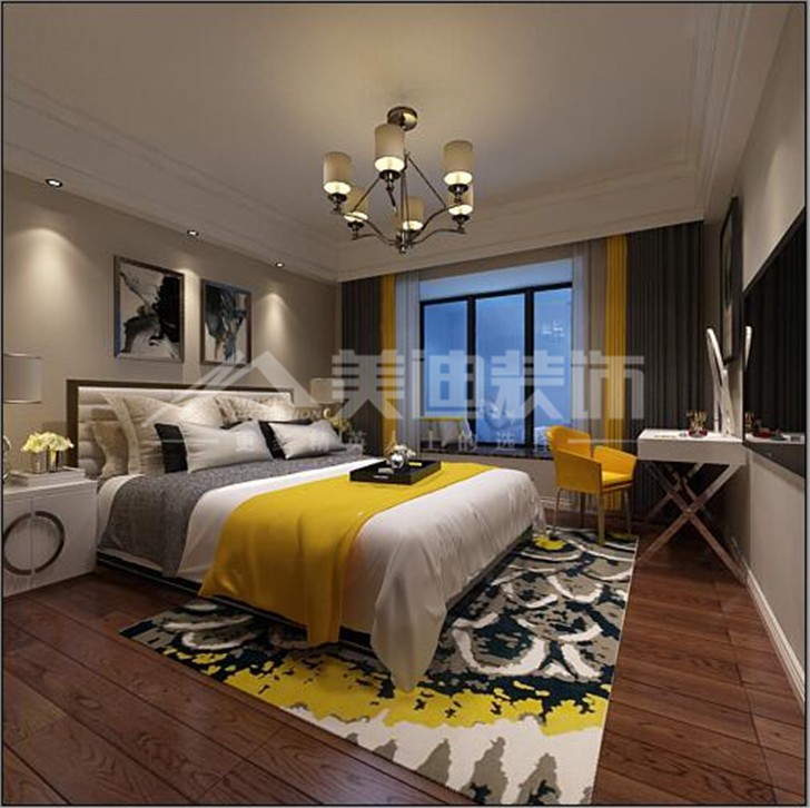 榮悅臺(tái)新奢古典風(fēng)裝修案例圖—臥室