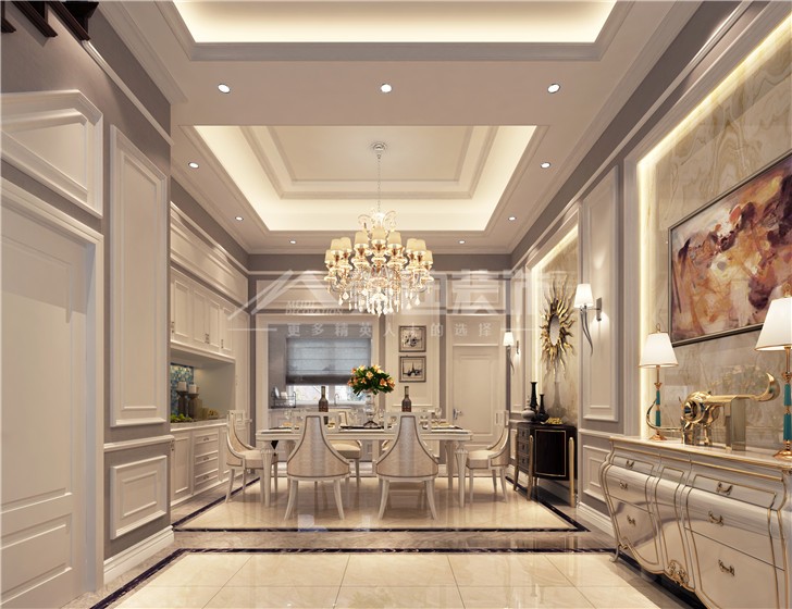 龍湖湘風原著歐式280平裝修案例圖—餐廳