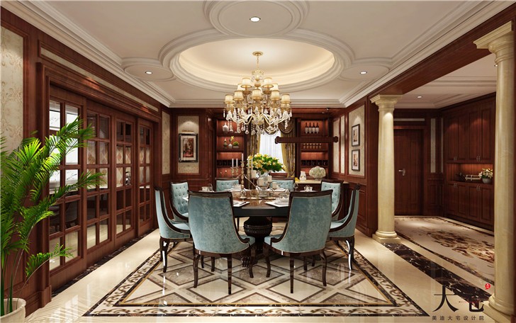 水印加州575平歐式風裝修案例圖—餐廳