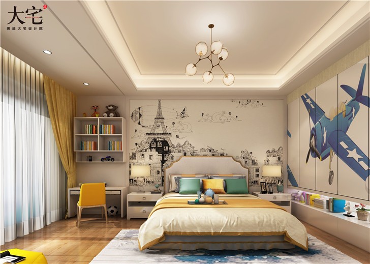 麓山別墅306平新中式風裝修案例圖—臥室