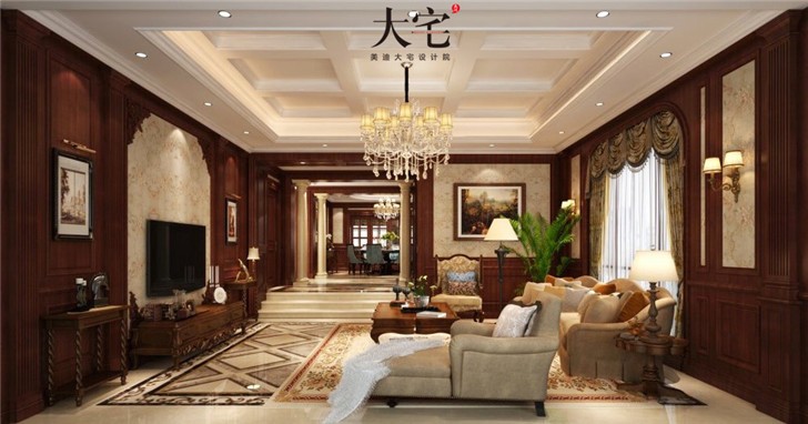 水印加州575平歐式風裝修案例圖—客廳