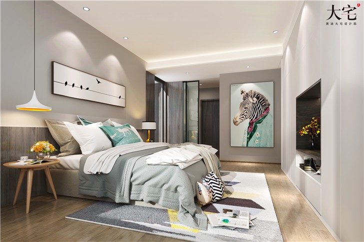 融科東南海185平現代風裝修案例圖—臥室