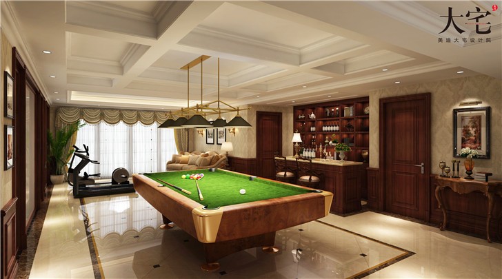 水印加州575平歐式風裝修案例圖—臺球室