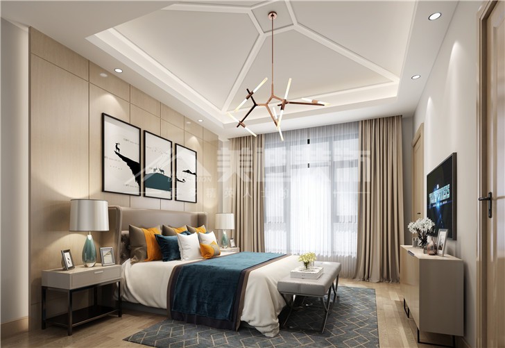 碧桂園380平現代北歐風裝修案例圖—臥室