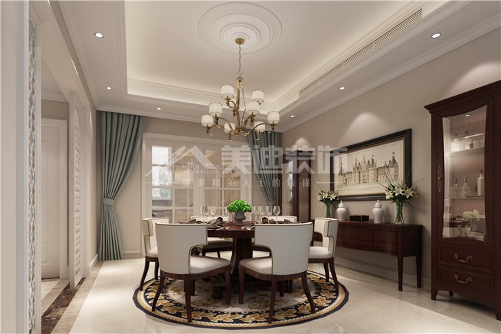 中糧北緯580平簡美風裝修案例圖—餐廳