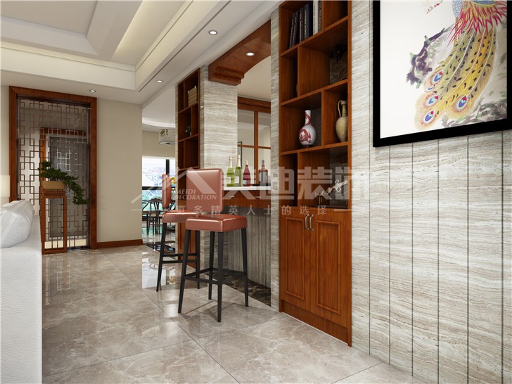 藏瓏320平簡歐風裝修案例圖—吧臺