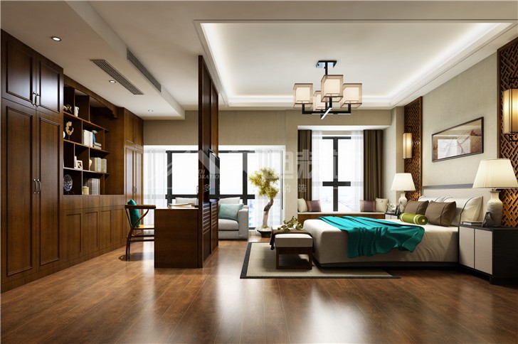 藏瓏320平簡歐風裝修案例圖—臥室