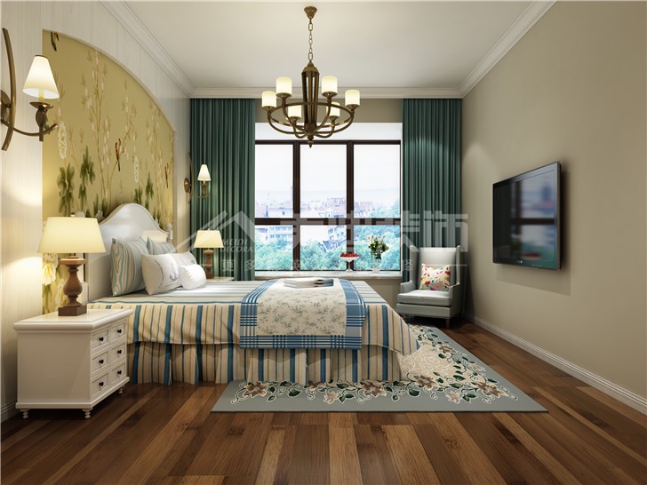 旭輝御府118平歐式風(fēng)裝修案例圖—臥室