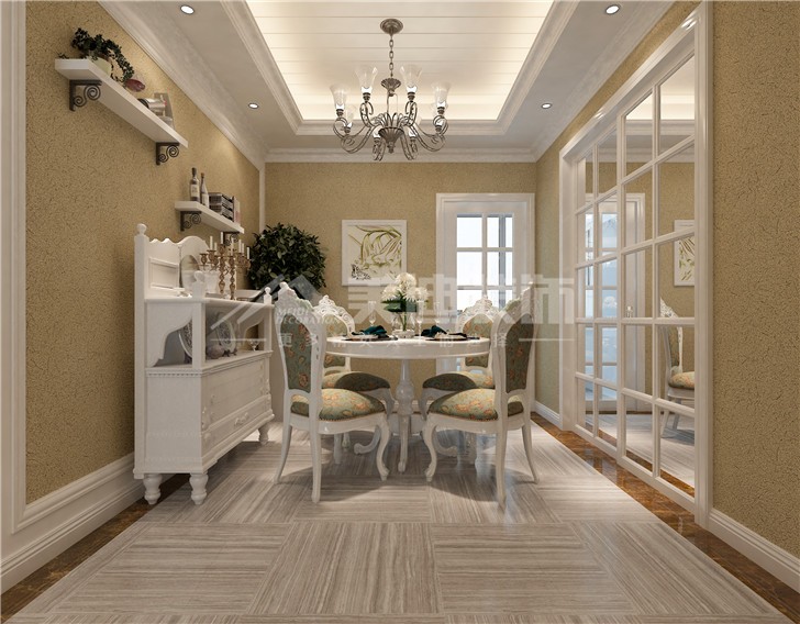 鈺龍天下91平簡歐風裝修案例圖—客廳