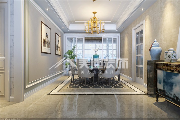 天璽灣156平美式風裝修案例圖—餐廳