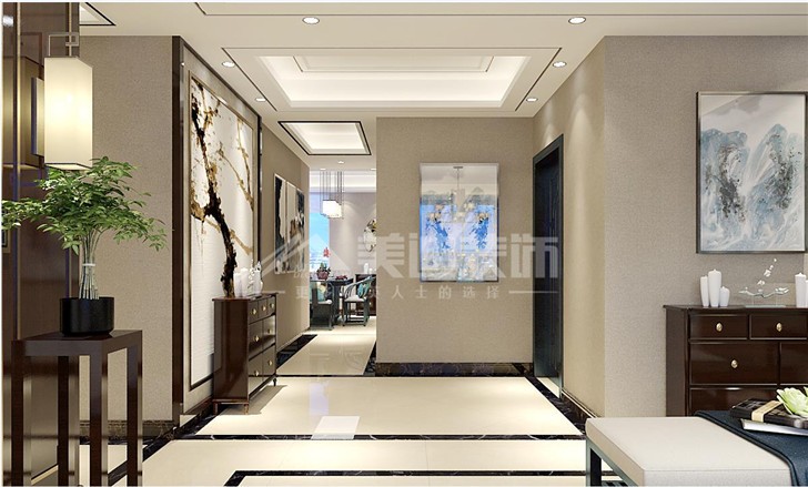 恒基凱旋門142平中式風裝修案例圖—過道