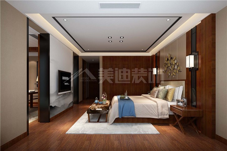 海倫春天174平中式風裝修案例圖—臥室