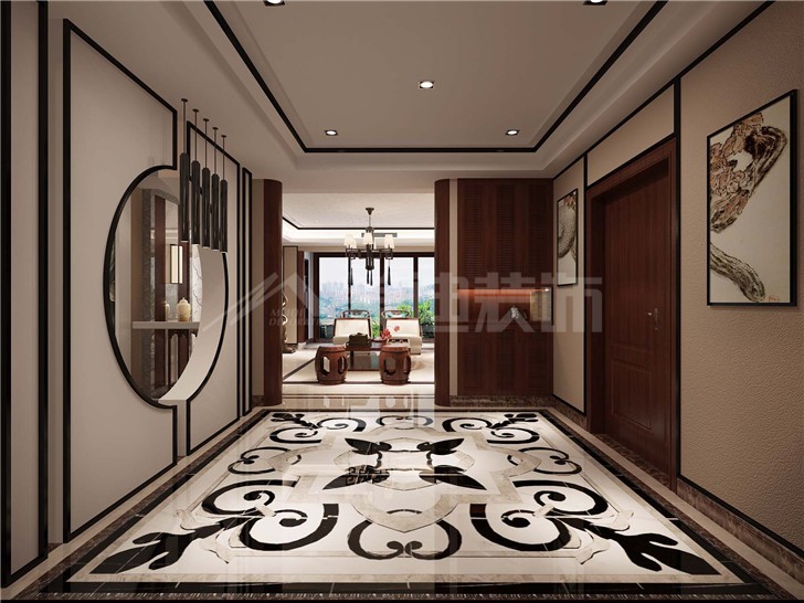 海倫春天174平中式風裝修案例圖—玄關