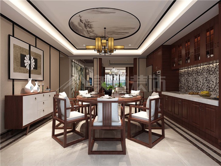 海倫春天174平中式風裝修案例圖—餐廳