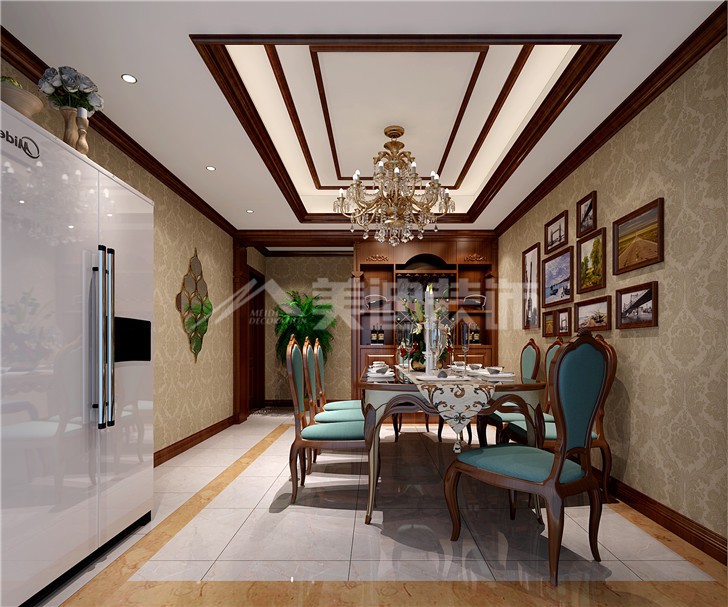 中隆國際御璽180平美式風裝修案例圖—餐廳