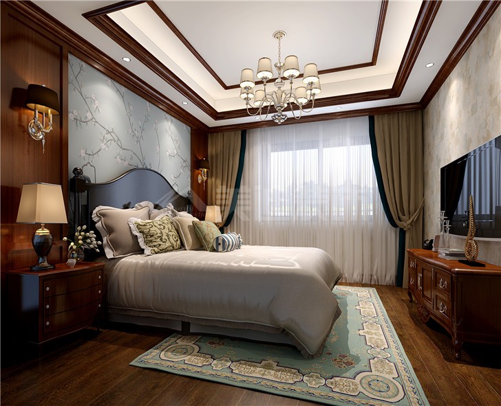 中隆國際御璽180平美式風裝修案例圖—臥室