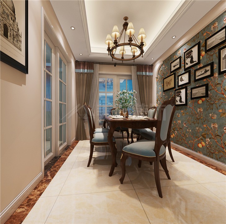 中建梅溪湖126平簡歐風裝修案例圖—餐廳