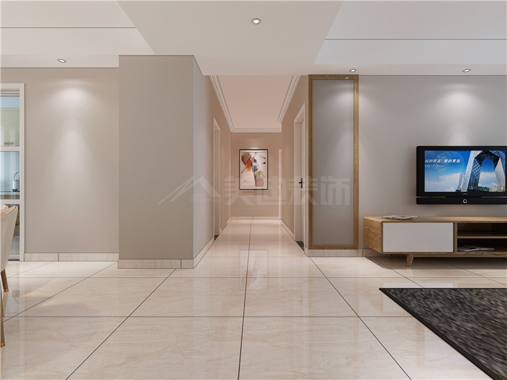 金湘苑145平北歐風裝修案例圖—客廳