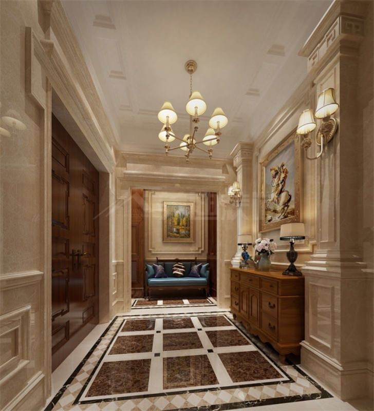 碧桂園800平美式風裝修案例圖—門廳