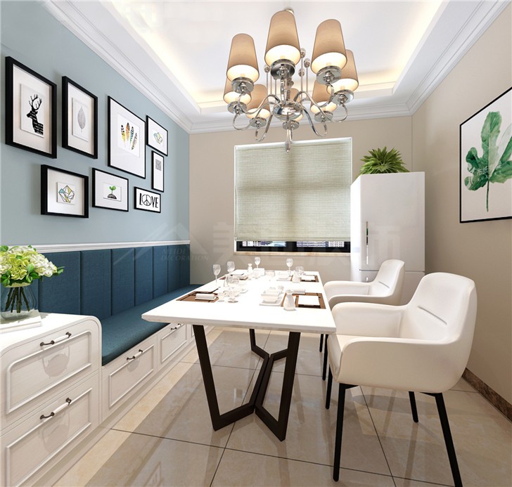 江山帝景101平簡(jiǎn)歐風(fēng)裝修案例圖—餐廳