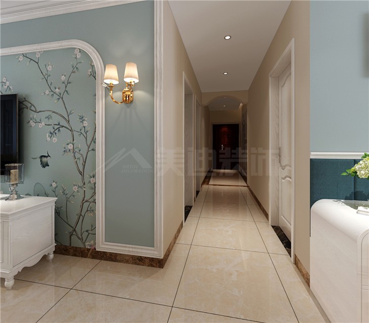 江山帝景101平簡(jiǎn)歐風(fēng)裝修案例圖—過(guò)道