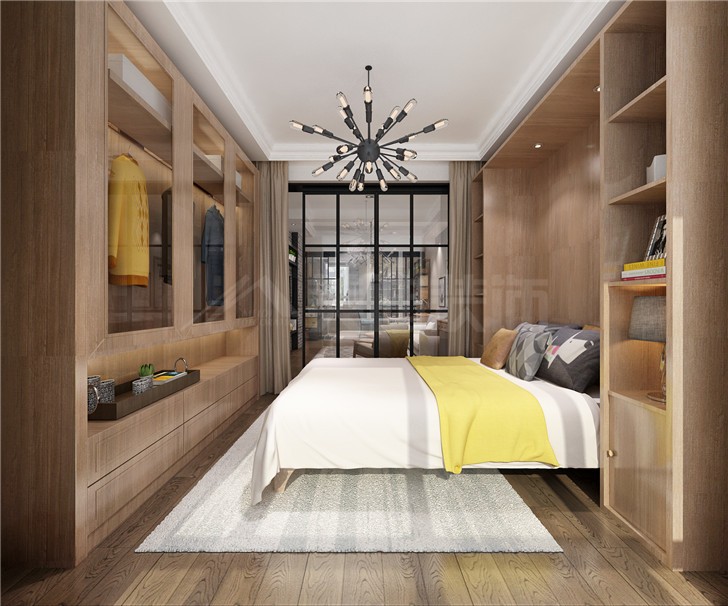 中房瑞致國際88平工業風裝修案例圖—次臥