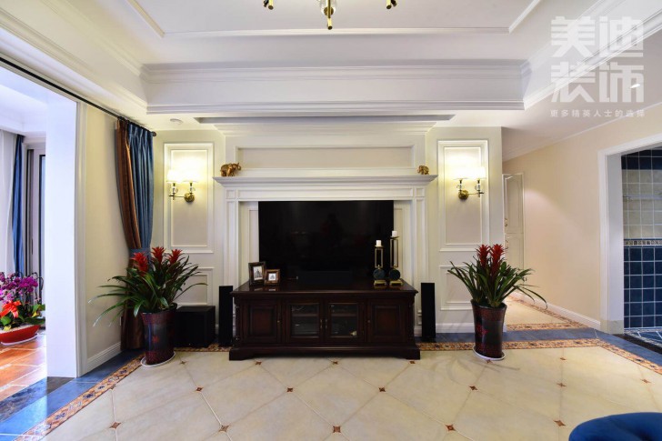 八方小區160平小美風格裝修案例圖-客廳 