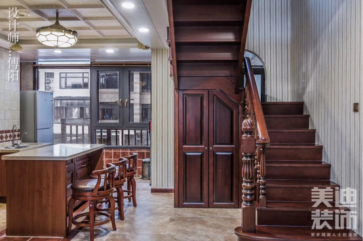 綠地之窗260平米美式風格裝修案例實拍圖-廚房