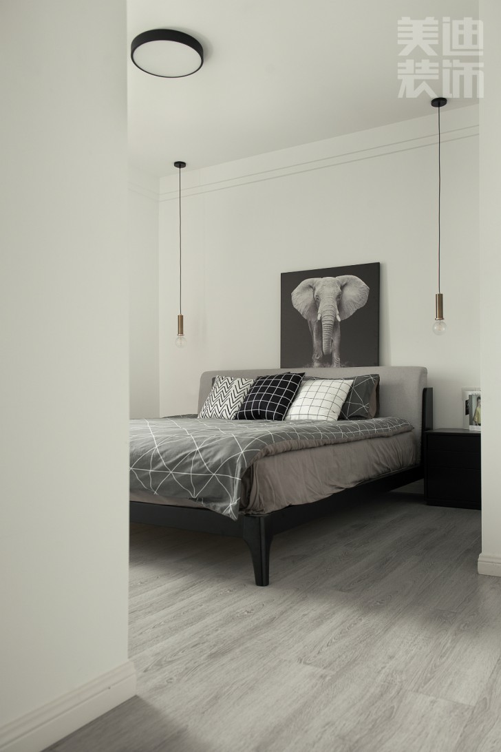 歸心苑90平現代簡約風裝修案例實拍圖-臥室