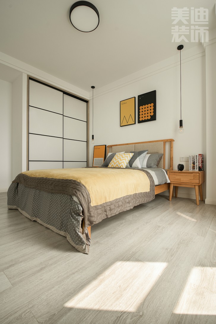 歸心苑90平現代簡約風裝修案例實拍圖-臥室